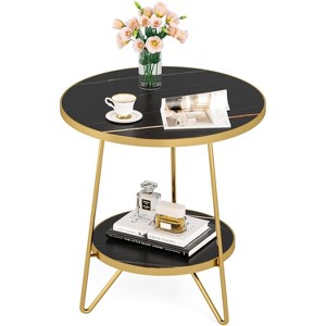 Tribesigns 2-Tier Round Accent Table, Modern Small Sofa Accent Table - 1 of 4