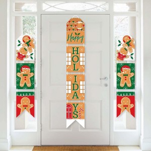 Big Dot of Happiness Gingerbread Christmas - Hanging Vertical Paper Door Banners - Gingerbread Man Holiday Party Wall Decor Kit - Indoor Door Decor - 1 of 4