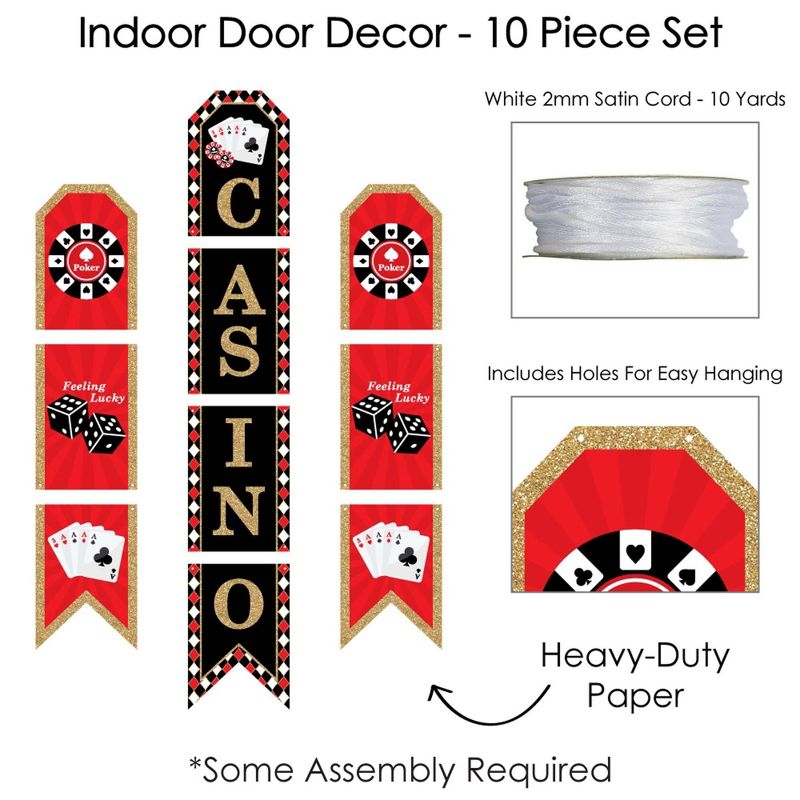 Big Dot of Happiness Las Vegas - Hanging Vertical Paper Door Banners - Casino Party Wall Decoration Kit - Indoor Door Decor, 5 of 8
