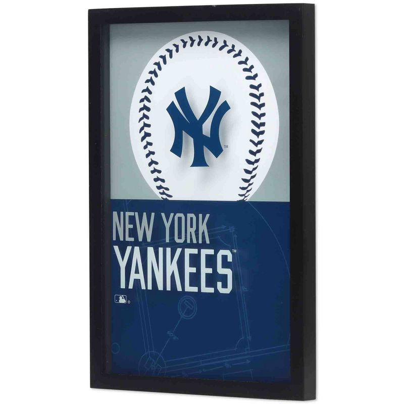 MLB New York Yankees Baseball Logo Glass Framed Panel, 2 of 5
