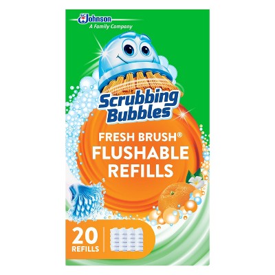 Scrubbing Bubbles Fresh Brush Toilet Cleaning System Citrus Scent Flushable Refill - 20ct