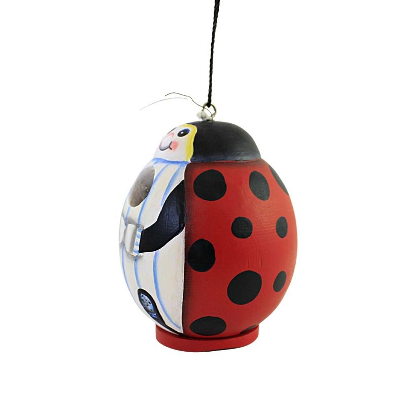 Home & Garden 7.25" Ladybug Gord-O Birdhouse Hand Carved Painted Gold Crest Distributing  -  Bird And Insect Houses, 3 of 4