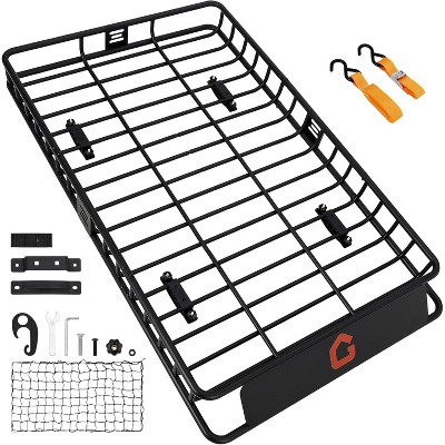 Roof Rack,Heavy Duty Car Rooftop Cargo Carrier Basket with Cargo Net,Luggage Holder with Extension for Universal,Pick Up Trucks