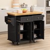 Kitchen Island Cart with Two Storage Cabinets and Two Locking Wheels,43.31 Inch Width,4 Door Cabinet and Two Drawers,Spice Rack, Towel Rack - 2 of 4