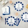 Juvale 144-Piece Baby First Birthday Decorations for Boy, 1st Birthday Theme Party Supplies with No 1. Plates, Napkins, 9oz Cups, and Cutlery - 3 of 4