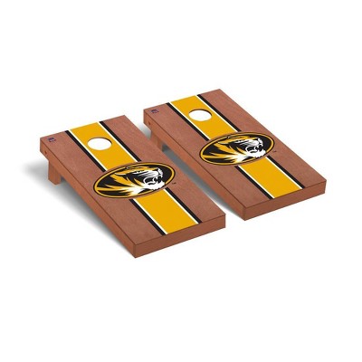 NCAA Missouri Tigers Premium Cornhole Board Rosewood Stained Striped Version