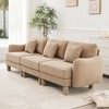 3-Seater Sofa Couch ¨C Modern Shell-Arm Design with Cylindrical Fabric-Wrapped Legs, Plush Foam Seating for Living Room, Bedroom, or Office - 2 of 4