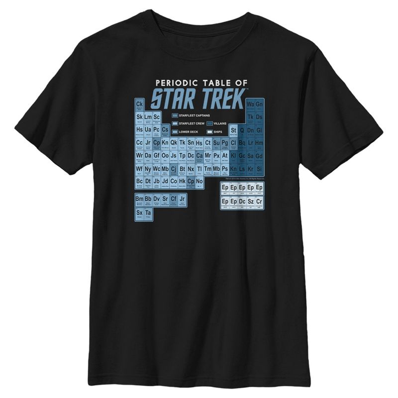 Boy's Star Trek Periodic Table Of Starfleet T-Shirt, 1 of 6