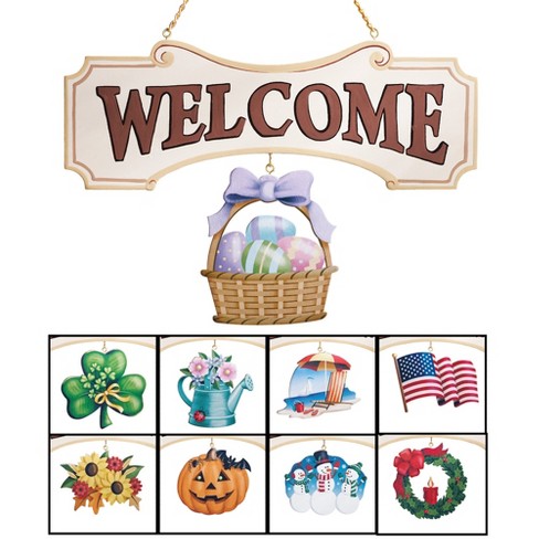 Collections Etc Seasonal Welcome Sign Decoration - 10 Piece Set SMALL - image 1 of 2