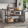 Kitchen Island with 3 Shelves, Island Table, 47.2 Inches Width Kitchen Shelf with Large Worktop, Stable Steel Structure, Industrial, Easy to Assemble - 4 of 4