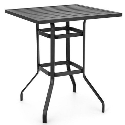 Costway 32 Patio Square Bar Table Metal Cafe Bistro Table Garden