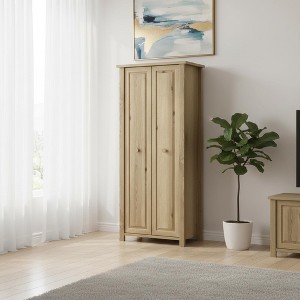 Homy Casa Storage Cabinet with Adjustable Shelves,for Living Room & Entryway,Brown - 1 of 4