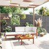 vidaXL 4 Piece Modern Patio Lounge Set - Cream Solid Acacia Wood with Comfortable Cushions - Timeless Design for Garden, Patio or Living Room - 2 of 4
