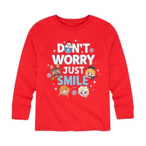 Boys' - Disney - Don't Worry Be Emojis Long Sleeve Graphic T-Shirt - 1 of 4