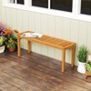 Tangkula 2 PCS 48" Outdoor Acacia Wood Bench Patio Dining Picnic Bench for Entryway Garden Poolside Balcony - 2 of 4