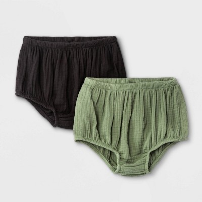 Image of Baby 2pk Gauze Pull-On Shorts - Cat & Jack™ Light Olive Newborn