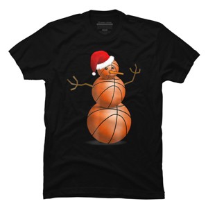 Men's Design By Humans Christmas Basketball By NekoShop T-Shirt - 1 of 4