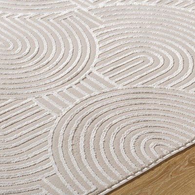 Hauteloom Aucoin Taupe 3D Rainbow Washable Area Rug
