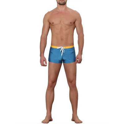 Lars Amadeus Men's Solid Color Elastic Waist Summer Pool Swimwear Shorts Navy 30 — фото 2