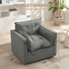 35 Inch Upholstered Swivel Accent Chair with Back Support Pillow,Modern Square Armchair,Fully Assembly Reading Chair for Living Room,Nursery,Bedroom - 3 of 4