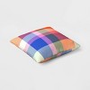 18"x18" Bold Plaid Square Outdoor Throw Pillow Multicolor - Threshold™ - image 3 of 4