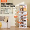 VEVOR 7 Tiers Rotating Shoe Rack Tower, 360°Spinning Shoe Display, Revolving Shoe Rack Storage Round Carousel, Lazy Susan Shoe Rack Organizer, White - 3 of 4