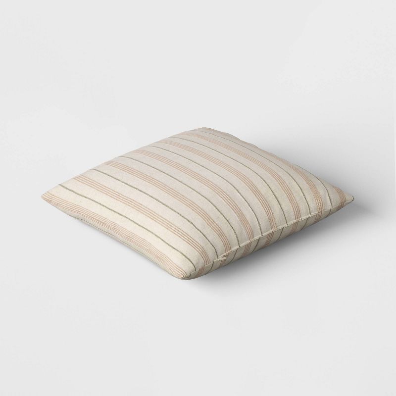 Cotton Flax Woven Striped Square Throw Pillow - Threshold™, 4 of 8