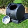 Good Ideas Plastic Outdoor 6.5 Cubic Foot Compost Wizard EnviroTumbler Composter Storage Bucket with Recessed Carrying Handles, Black - 4 of 4