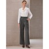 INSPIRE CHIC Women's Plaid Work Vintage Houndstooth Wide Leg Straight Long Pants - 2 of 4