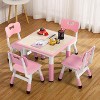 Coucheta 23" Modern Kids Table & Chair Collection - Height Adjustable with Non-Slip Legs & Organizer Graffiti Desktop, 5 Colors - 2 of 4