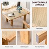 NicBex 47.24 Inch Rectangle Coffee Table with Rattan Tabletop,Center Table for Living Room,Bedroom,Natural Wood - 4 of 4