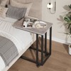 JIONJOY C-Shaped End Table – Slide Under Sofa/Bed, Portable Wheels/Adjustable Feet, Small Space Friendly for Living Room Bedroom - 3 of 4