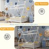 BABYYER Twin Size Detachable Floor Tent Bed, Wooden House Bed Frame with Fence and Roof, No Box Spring Needed for Boys and Girls - 3 of 4