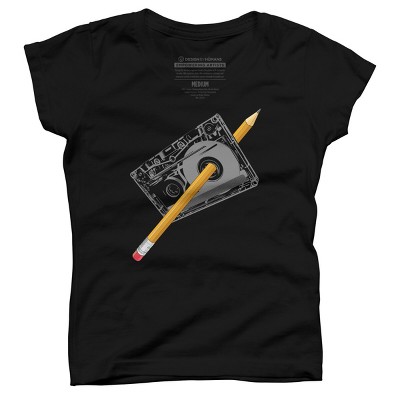 Girl's Design By Humans Old School Tape Rewind By clingcling T-Shirt