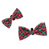 The Worthy Dog Holiday Check Bow Tie Adjustable Collar Attachment Accessory - 2 of 3