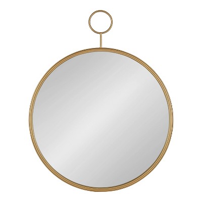 30" x 37.7" Chayce Round Wall Mirror Gold - Kate & Laurel All Things Decor