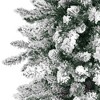 Nearly Natural 6-ft Flocked Livingston Fir Artificial Christmas Tree with Pine Cones and 696 Bendable Branches - 3 of 4