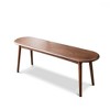 CAVINAS Modern Natural Solid Wood Ottoman Bench,Simple Oval Dining Bench for Living Room,Dining Room - 3 of 4