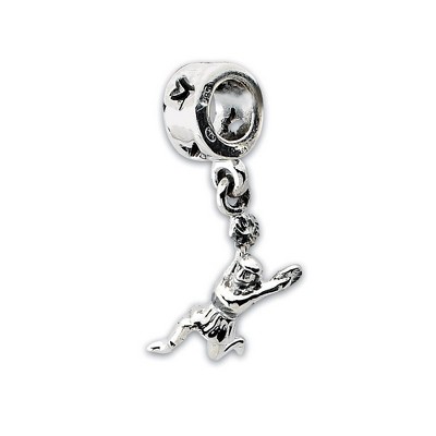 Black Bow Jewelry Sterling Silver Cheerleader Dangle Bead Charm