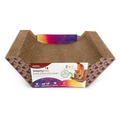 SmartyKat Super Scratcher Chaise Catnip Infused Corrugate Cat Scratcher and Bed