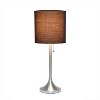 Creekwood Home Modern Glam Table Lamp Brushed Nickel Base Black Shade - 2 of 4