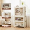3 Tier Portable Kids Wardrobe Closet with Doors, Plastic Children's Clothing Storage Cabinet with Hanging Rod - 4 of 4