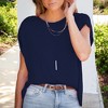 Amaryllis Women's Ruched Gathered Shoulder Top Soft Comfortable Fabric Trendy Relaxed Stylish Casual Versatile Fit - 3 of 4