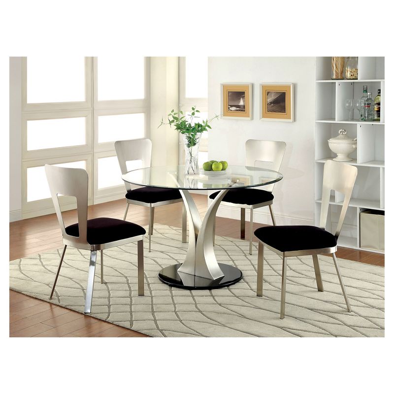 Set of 2 Langton&#160;Rectangular Back Chairs Silver/Black - HOMES: Inside + Out, 2 of 4