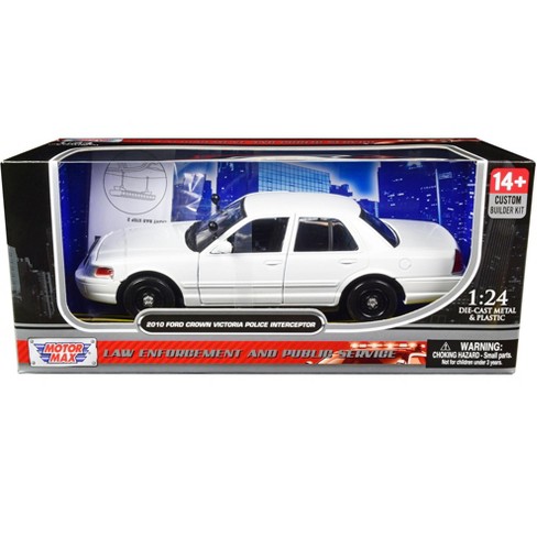 2010 Ford Crown Victoria Police Interceptor Unmarked White custom Builder s Kit Series 1 24 Diecast Model Car By Motormax Target