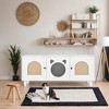 KWPZQEB Modern Wood Cat Cabinet, Cat Litter Box Enclosure w/ Sisal Cat Scratcher, Decorative Side End Table w/ Doors, Side End Cabinet for Living Room - 4 of 4