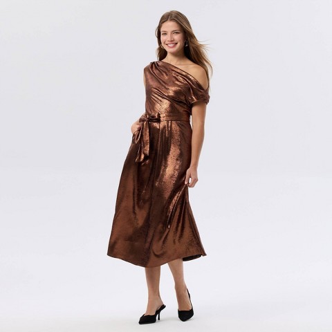 Женские платья A New Day Women's Sleeveless Metallic Belted Midi A-Line Dress - A New Day™ Gold XS