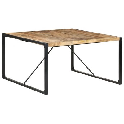 vidaXL Dining Table Rough mango wood and black