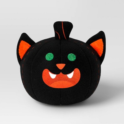 Fabric Pumpkin Black Cat Figurine - Hyde and EEK! Boutique™