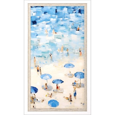 HomeRoots Aerial Beach Views White Framed Wall Art
